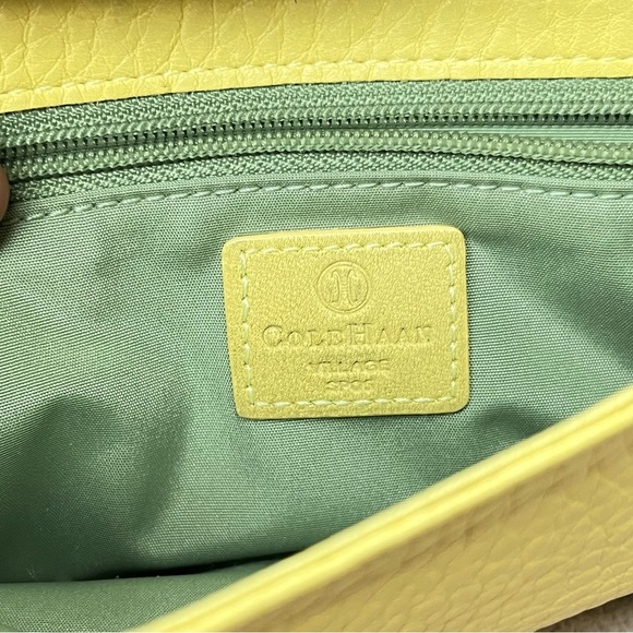 Cole Haan Leather Clutch Pouch Purse-Butter Yellow-Vintage-Designer-Classic-Y2K - Picture 9 of 12